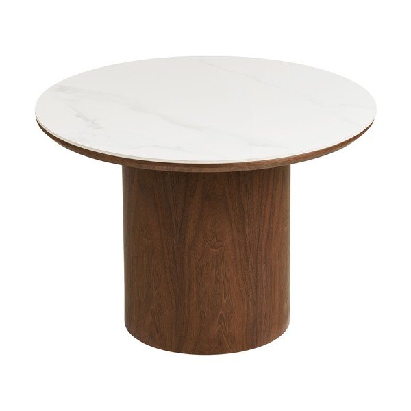 Kulatý konferenční stolek s keramickou deskou v tmavě přírodní barvě ø 60 cm Noli – House Nordic-image-2