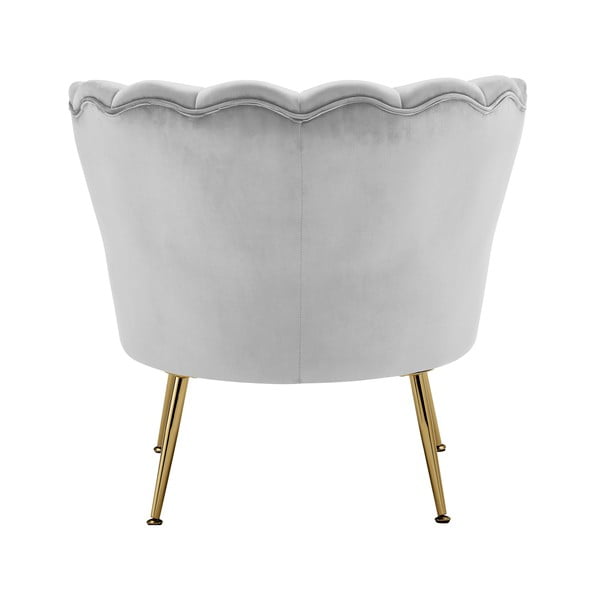 Světle šedé sametové křeslo Kelsey – Støraa-image-3
