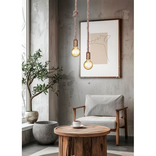 Závěsné svítidlo v mosazné barvě ø 12 cm Rope – Trio-image-1