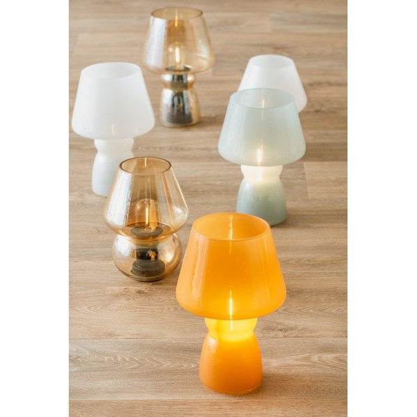 Bílá LED stolní lampa se skleněným stínidlem (výška 25,5 cm) Classic – Leitmotiv-image-2