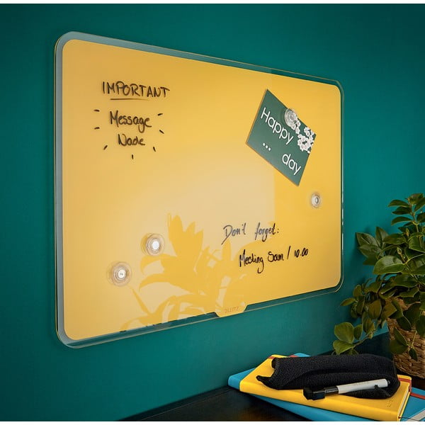 Žlutá skleněná magnetická tabule Leitz Cosy, 80 x 60 cm-image-3