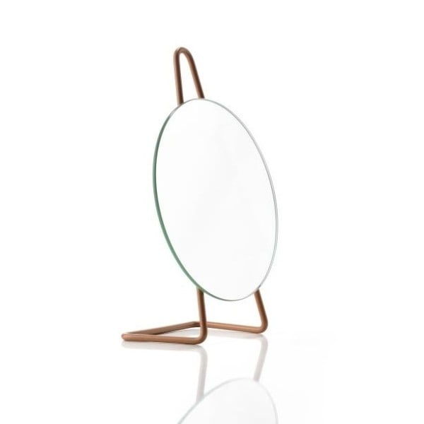Jantarově oranžová ocelové stolní kosmetické zrcadlo Zone A-Mirror Amber, ø 31 cm
