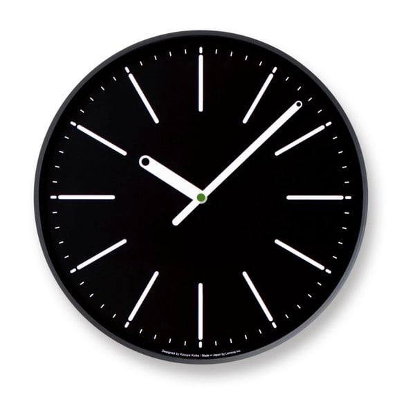 Černé nástěnné hodiny Lemnos Clock Dot, ⌀ 32,3 cm