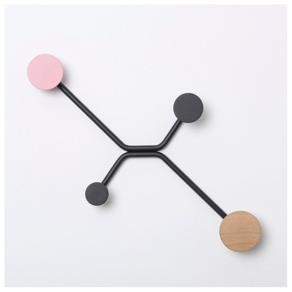 Černý nástěnný věšák s růžovým detailem Gazzda Hook-image-2