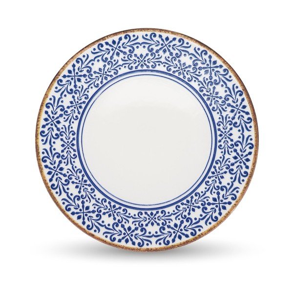 Bílý/modrý servírovací porcelánový talíř ø 32 cm Azul – BonBistro
