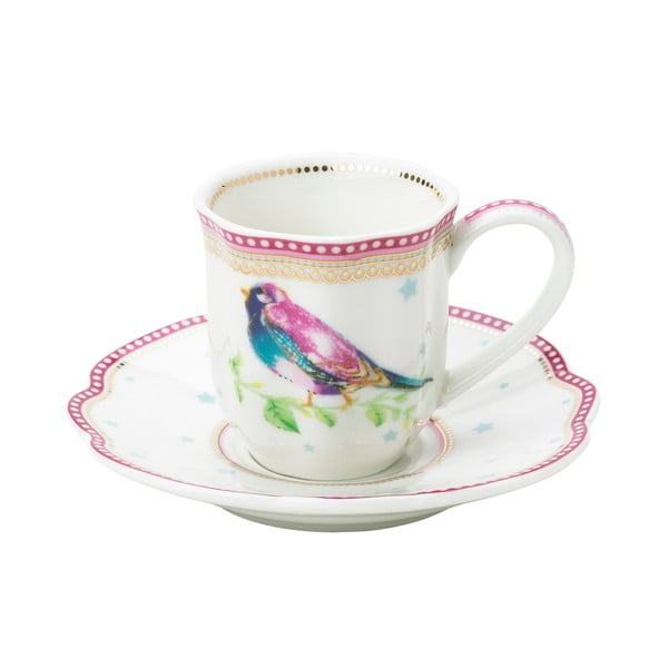 Porcelánový šálek na espresso s podšálkem Birdie od Lisbeth Dahl, 2 ks-image-1