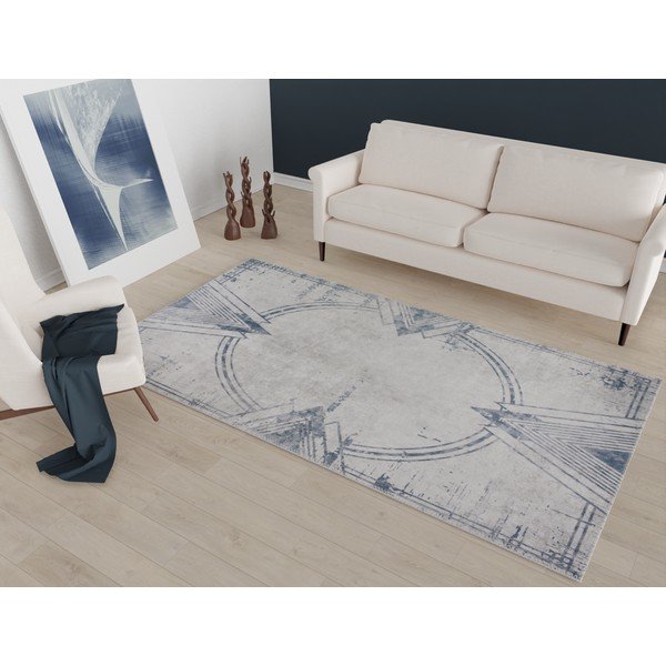 Světle šedý pratelný koberec běhoun 200x80 cm - Vitaus-image-1