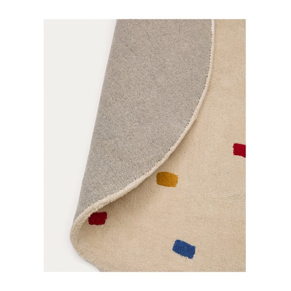 Krémový bavlněný dětský koberec ø120 cm Luli – Kave Home-image-4
