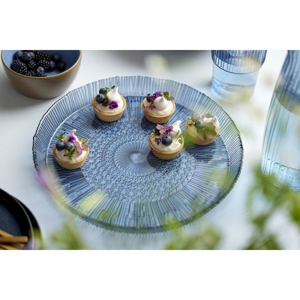 Modrý skleněný servírovací talíř ø 30 cm Kusintha – Bitz-image-1