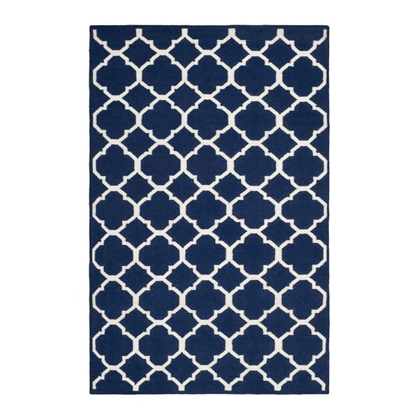 Modro-bílý vlněný koberec Safavieh Tahla, 182 x 121 cm