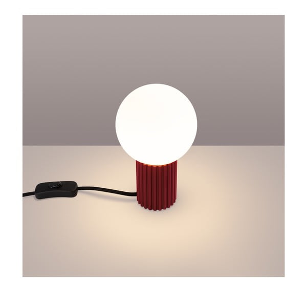 Vínová stolní lampa se skleněným stínidlem (výška 19 cm) Orbital – Sollux-image-1