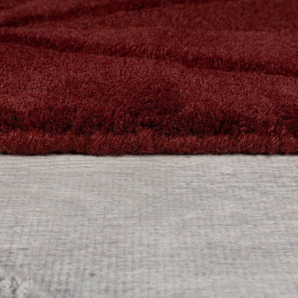 Vínový ručně tkaný vlněný koberec 160x230 cm Shard Red – Flair Rugs-image-4