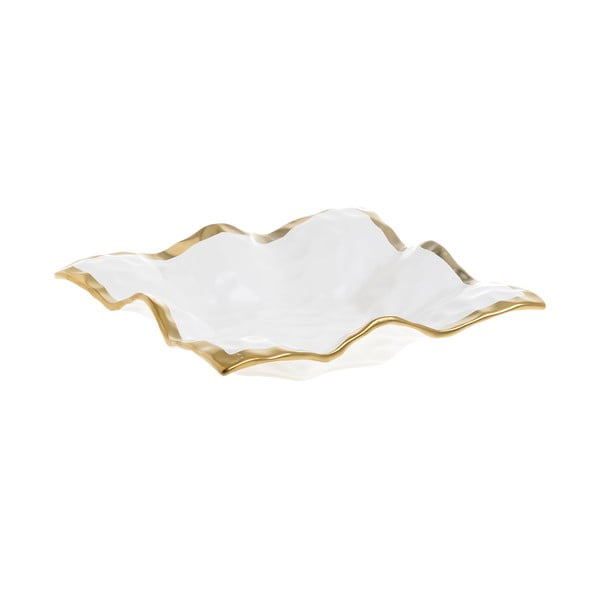 Bílá porcelánová servírovací miska InArt Softy, 19,5 x 19,5 cm