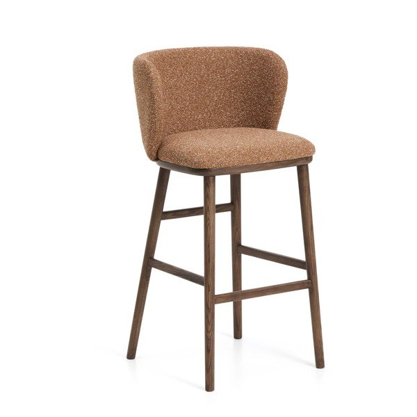 Čalouněná barová židle v terakotové barvě (výška sedáku 75 cm) Ciselia – Kave Home