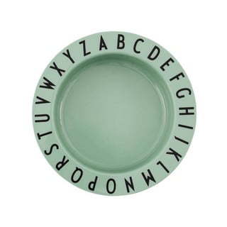 Zelený dětský hluboký talíř Design Letters Eat & Learn, ø 15,5 cm