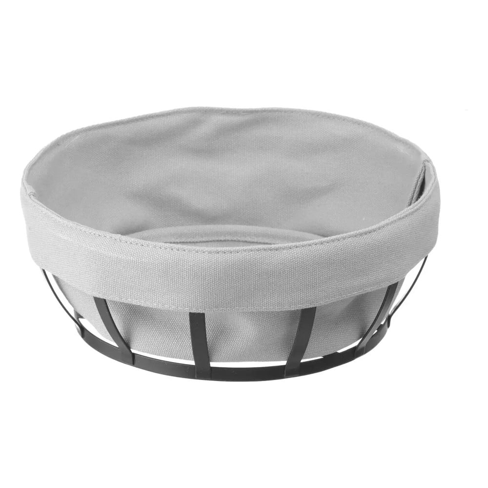 Černo-šedý koš na pečivo s textilní výstelkou Hendi, ø 22 cm