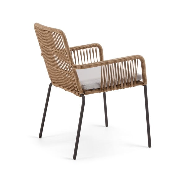 Zahradní křeslo s ocelovou konstrukcí a provazovým výpletem Kave Home Samt-image-3