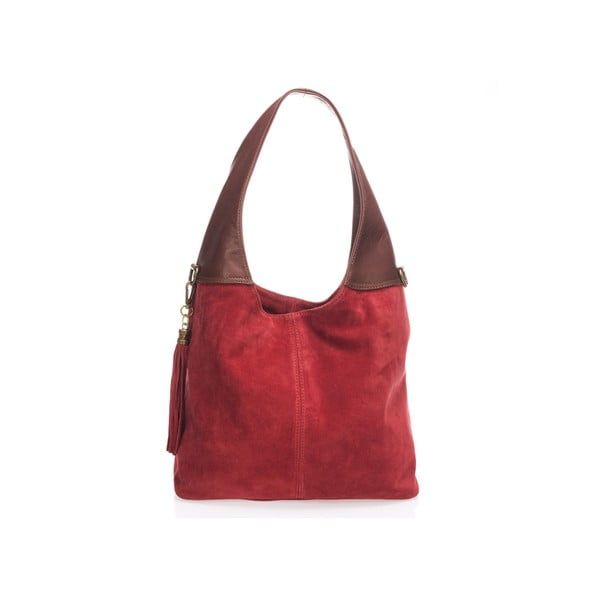 Červená kožená kabelka Lisa Minardi Eleanora