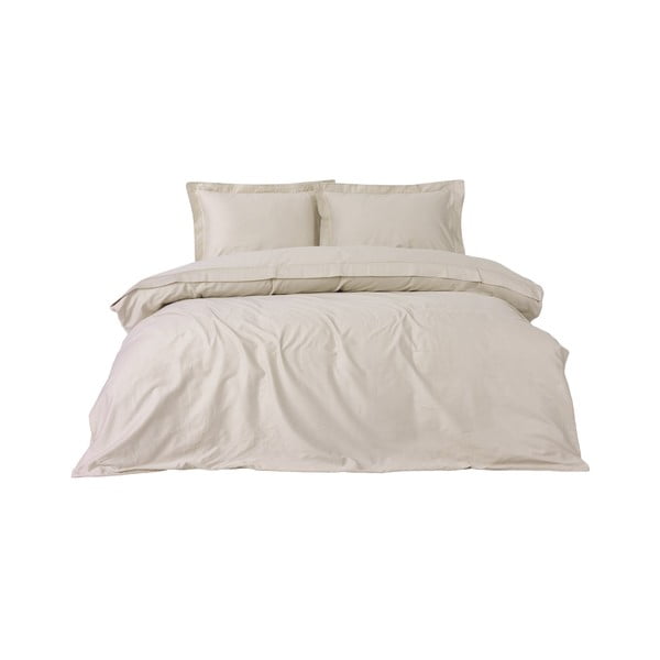 Béžové povlečení na dvoulůžko/prodloužené z bavlněného saténu 240x220 cm Elegant – Mijolnir