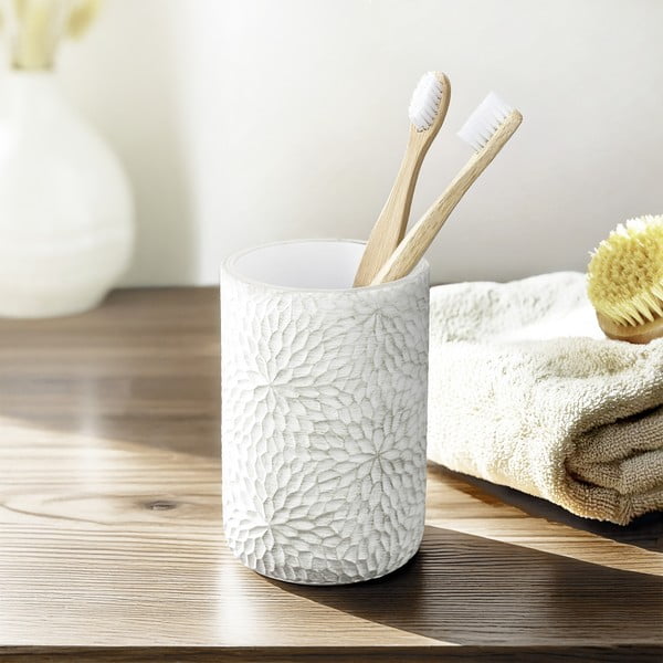 Bílý/ve zlaté barvě kelímek na zubní kartáčky z polyresinu Montalfano – Wenko-image-1