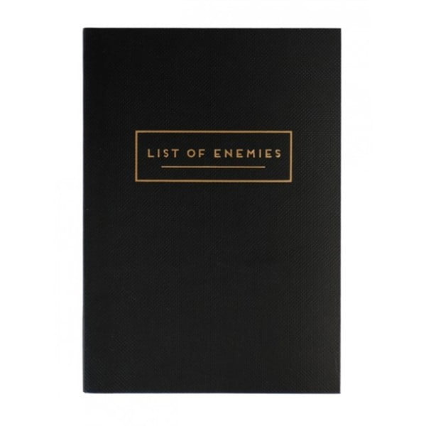Černý zápisník A6 Alice Scott by Portico Designs List of Enemies, 160 stránek