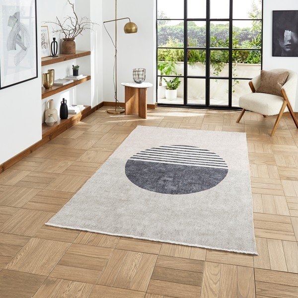 Šedý pratelný běhoun s příměsí bavlny 60x170 cm Whisper – Think Rugs-image-1