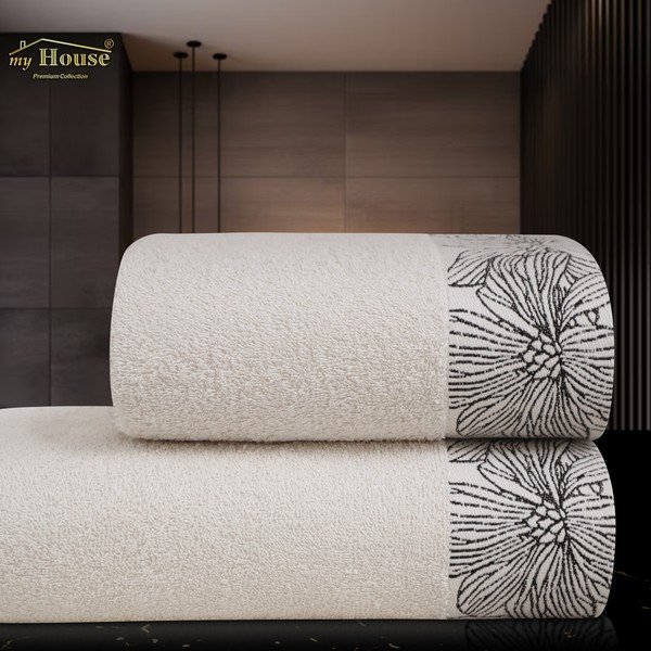 Slonovinový froté bavlněný ručník 50x100 cm Valencia – My House-image-1