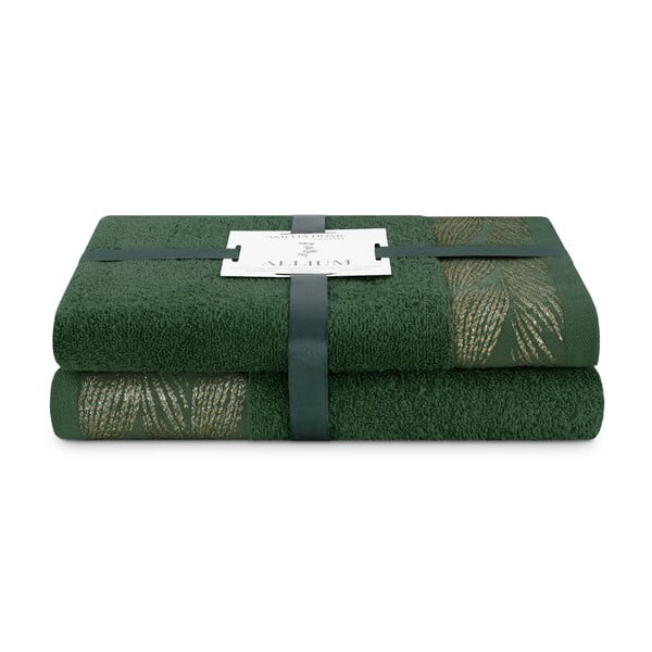 Zelené froté bavlněné ručníky a osušky v sadě 2 ks Allium – AmeliaHome