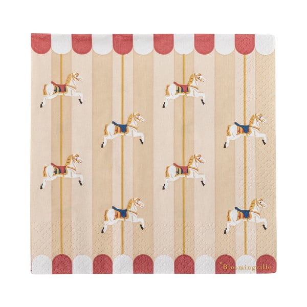 Papírové ubrousky v sadě 20 ks 33x33 cm Merry-go-round – Bloomingville-image-2