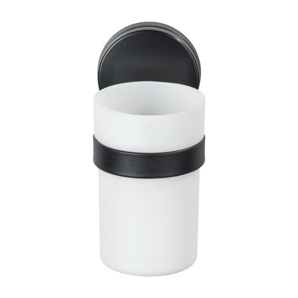 Černo-bílý nástěnný kelímek na kartáčky Wenko Static-Loc® Plus-image-1