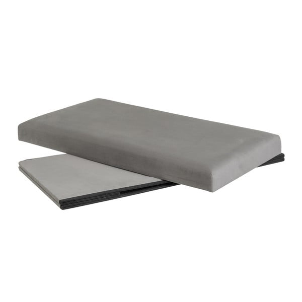 Světle šedý sametový taburet Estela – Casa Selección-image-2