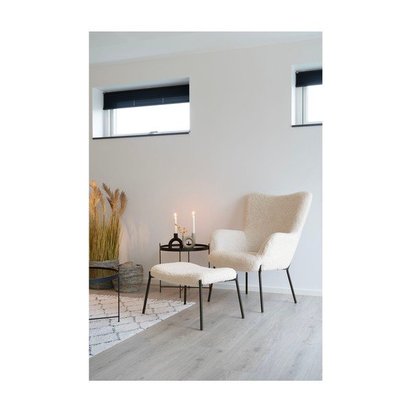 Krémová podnožka z umělé kožešiny Glasgow – House Nordic-image-4