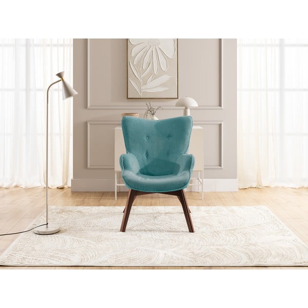 Tyrkysové manšestrové křeslo Niko – Ropez-image-1