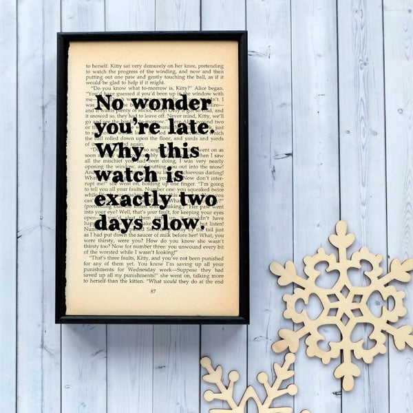 Plakát v dřevěném rámu Alice in Wonderland No Wonder