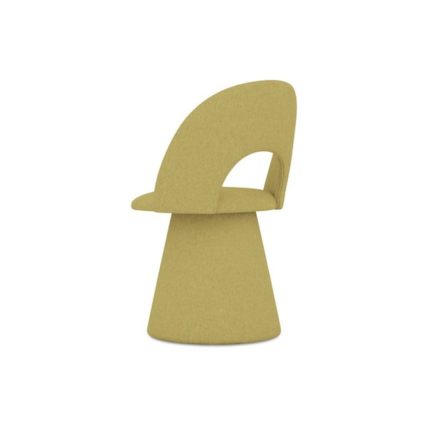 Žluté čalouněné jídelní křeslo Kalo – Makamii-image-4