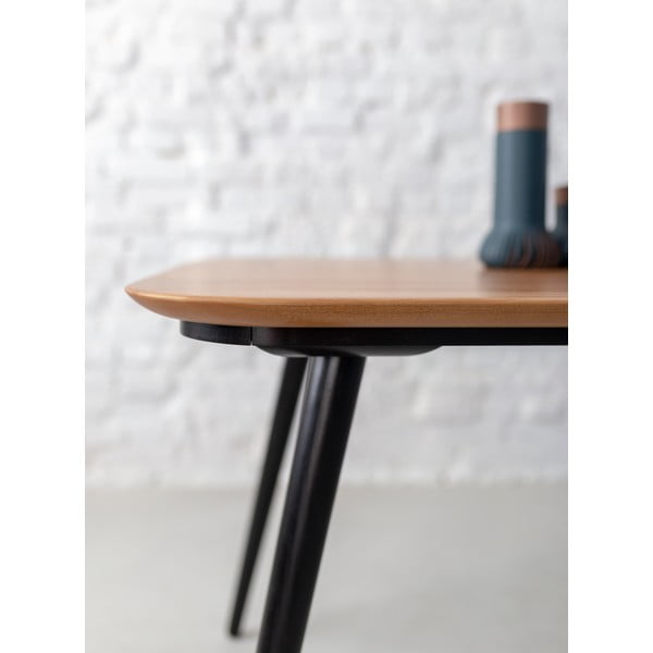 Jídelní stůl z jasanového dřeva s černými nohami Ragaba Contrast, 180 x 90 cm-image-1