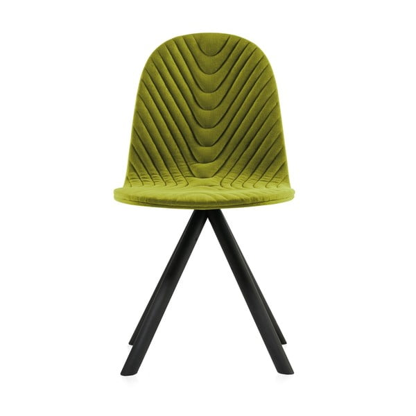Zelená židle s černými nohami Iker Mannequin Wave