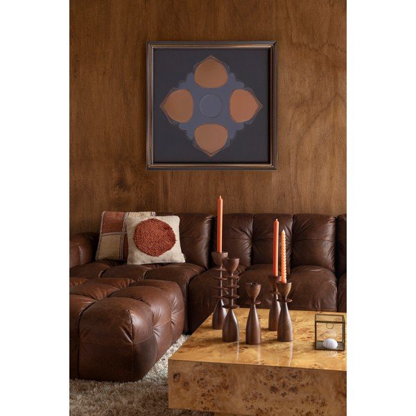 Hnědá kožená modulární podnožka Hackman – Dutchbone-image-1