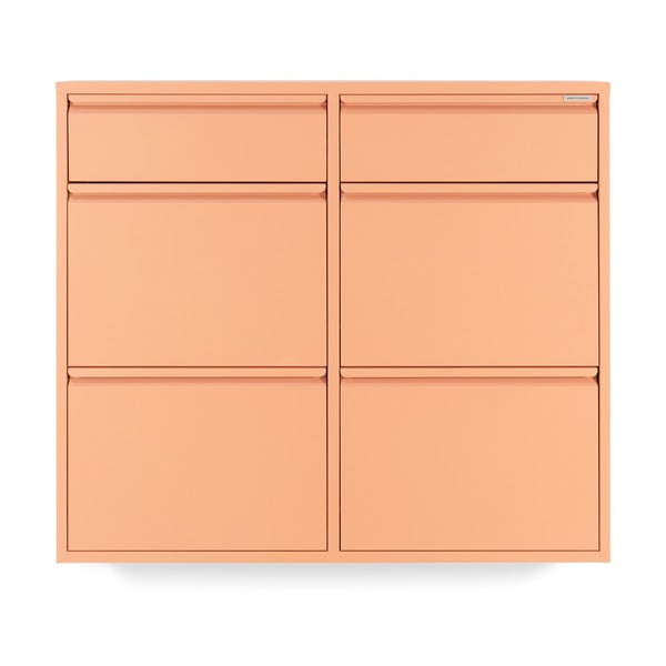 Kovový výklopný botník v lososové barvě 98x86x15 cm Billy – Spinder Design-image-2