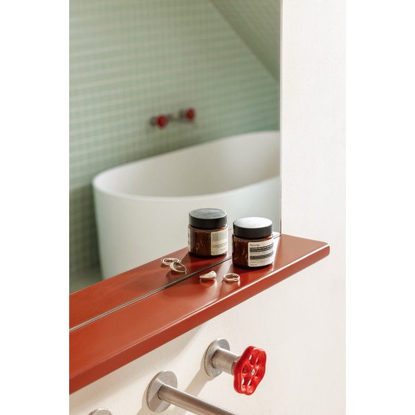 Nástěnné zrcadlo s poličkou  s dřevěným rámem 50x75 cm Lun – noo.ma-image-2