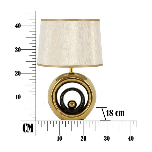Bílá stolní lampa s konstrukcí ve zlaté barvě Mauro Ferretti Round-image-2