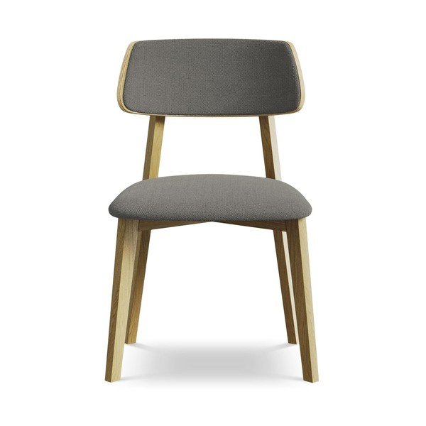 Šedá jídelní židle z masivního dřeva Niu – Makamii-image-1