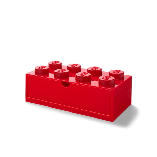 Červený stolní box se zásuvkou LEGO®, 31 x 16 cm