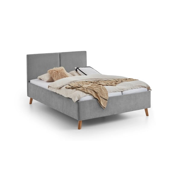 Šedá čalouněná dvoulůžková postel s roštem 140x200 cm Piano – Meise Möbel-image-4