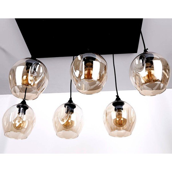 Černé závěsné svítidlo se skleněným stínidlem 33x67 cm Aspa – Candellux Lighting-image-3