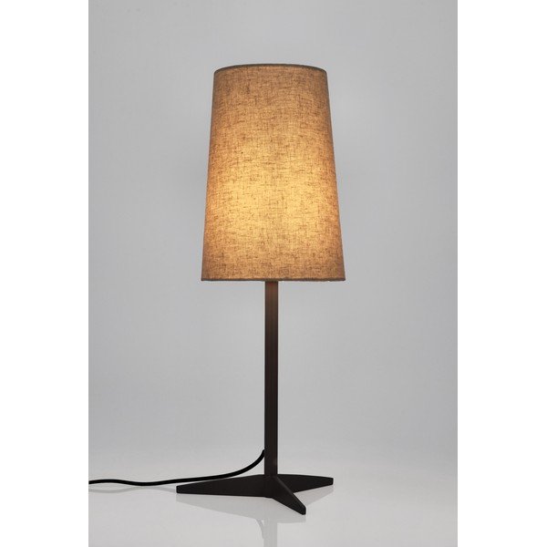 Černá/béžová kovová stolní lampa s textilním stínidlem (výška 60 cm) Assam – Bizzotto-image-1