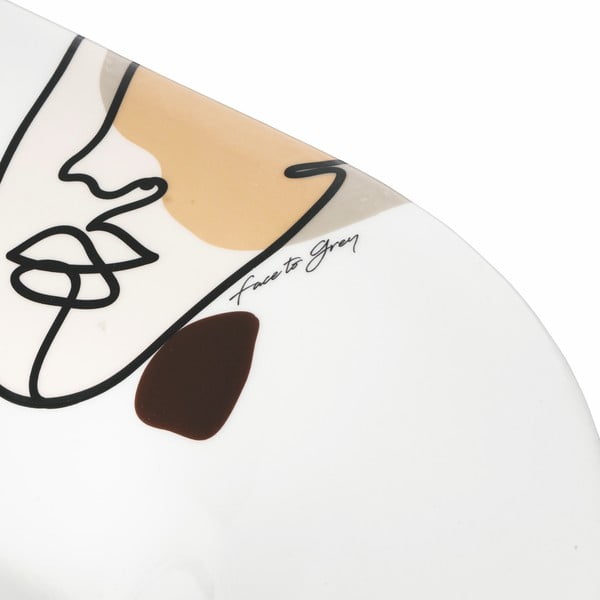 Keramický servírovací talíř VDE Tivoli 1996 Face to Grey, 43,5 x 35,5 cm-image-1