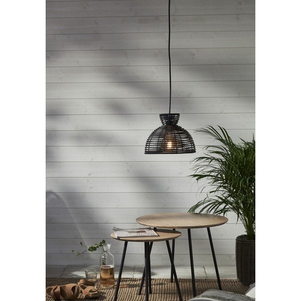 Černé venkovní stínidlo na stropní svítidlo Star Trading Runde, ø 26 cm-image-3