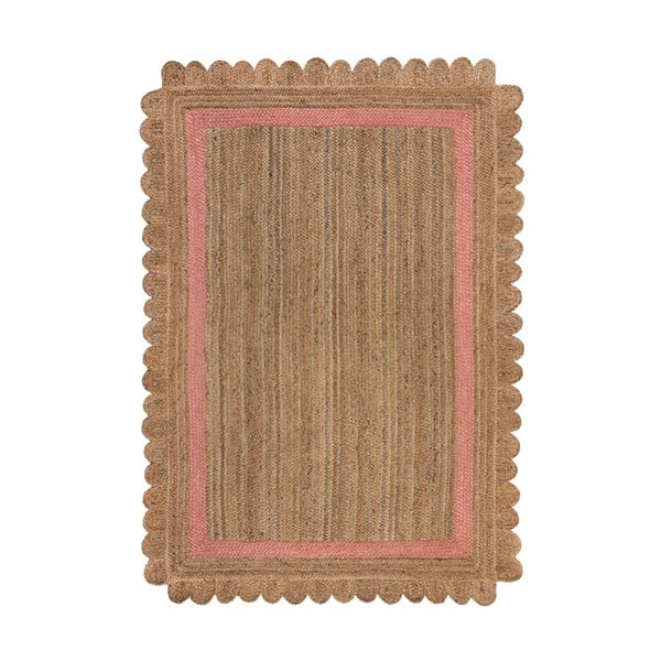Ručně tkaný jutový koberec v růžovo-přírodní barvě 120x170 cm Grace – Flair Rugs