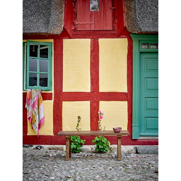 Dřevěná zahradní lavice v přírodní barvě Brosse – Bloomingville-image-1